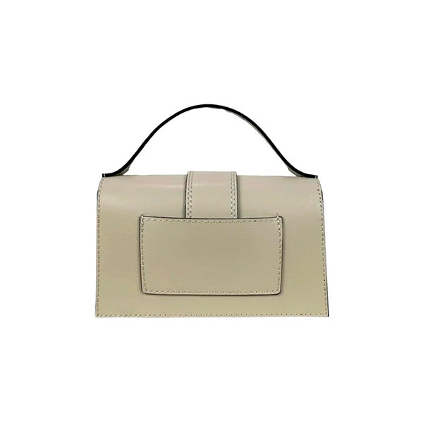 Bolso de Mano Pequeño de Piel Italiana con Bolsillo Trasero