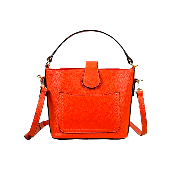 Bolso de Mano Piel con Bolsillo Delantero