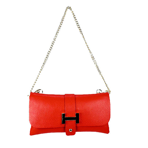 Bolso de Mano Piel Italiana con Elegante Asa de Cadena