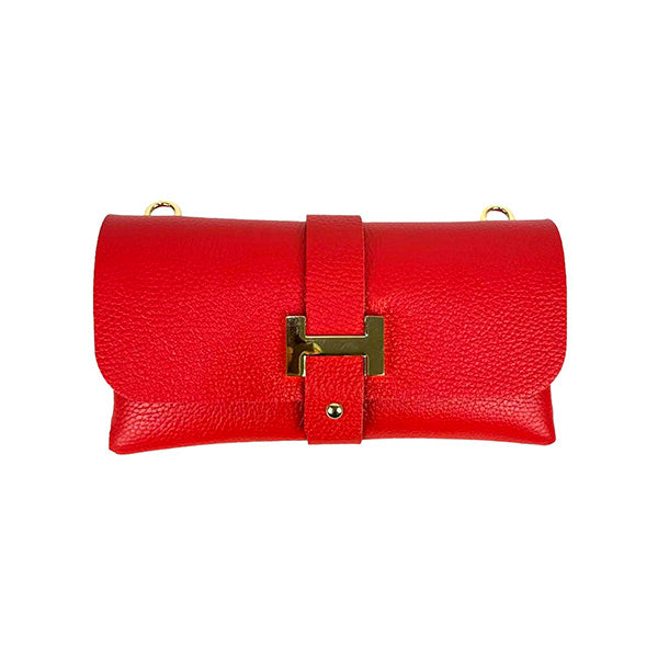 Bolso de Mano Piel Italiana con Elegante Asa de Cadena