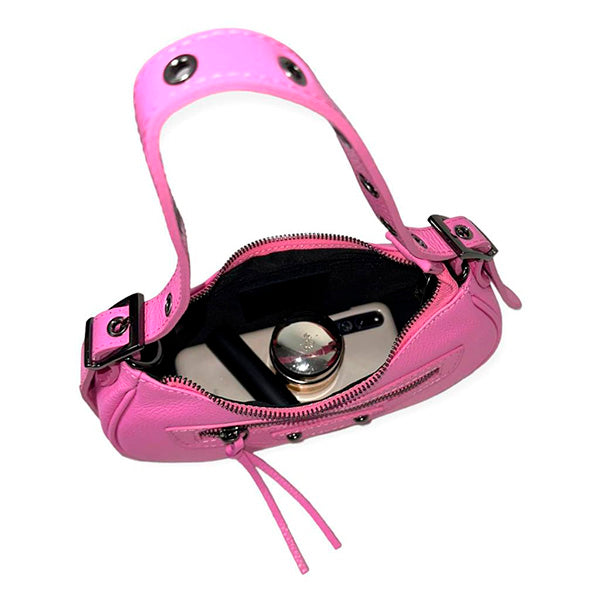 Bolso de Hombro Piel Pequeño con Tachuelas