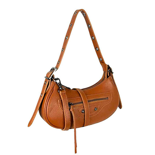 Bolso de Hombro Piel Pequeño con Tachuelas