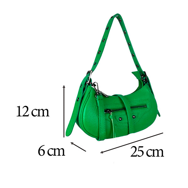 Bolso de Hombro Piel Pequeño con Tachuelas