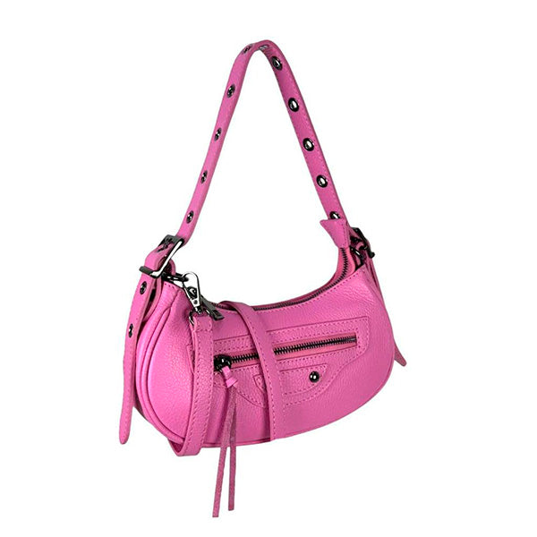 Bolso de Hombro Piel Pequeño con Tachuelas