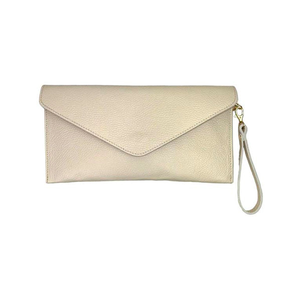 Bolso de Mano Piel Tipo Sobre con Cadena Dorada