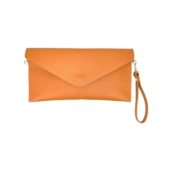 Bolso de Mano Piel Tipo Sobre con Cadena Dorada