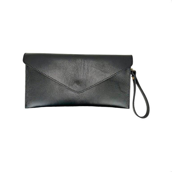 Bolso de Mano Piel Tipo Sobre con Cadena Dorada