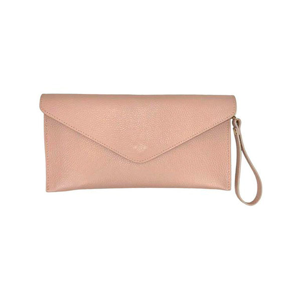 Bolso de Mano Piel Tipo Sobre con Cadena Dorada