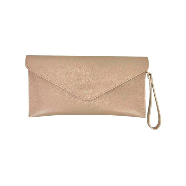 Bolso de Mano Piel Tipo Sobre con Cadena Dorada