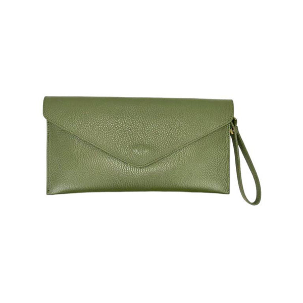 Bolso de Mano Piel Tipo Sobre con Cadena Dorada