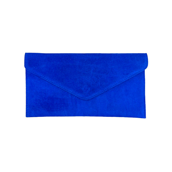 Suede Envelope Clutch with Magnetic Flap and Shoulder Chain