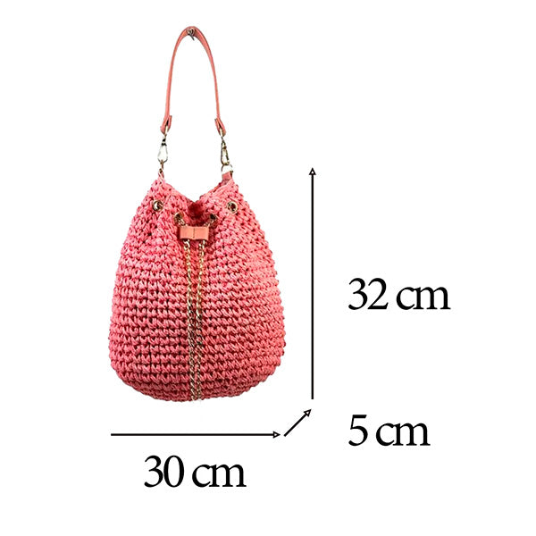 Bolso de Hombro de Papel Estilo Bucket