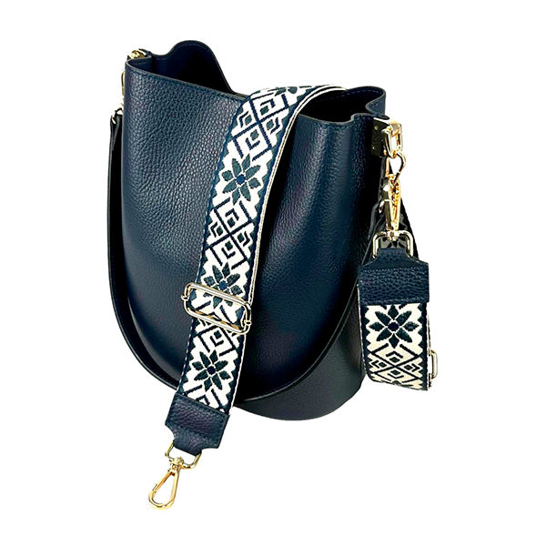 Bolso Bucket de Piel con Bandolera Decorada