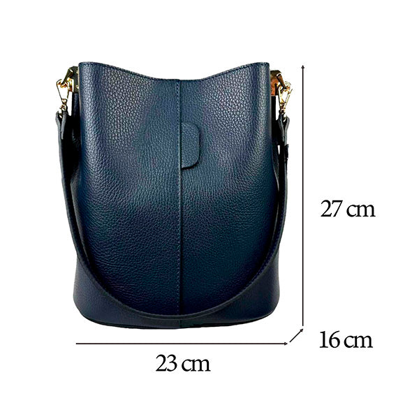 Bolso Bucket de Piel con Bandolera Decorada