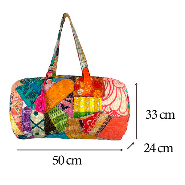 Bolso de Viaje Acolchado Patchwork Artesanal