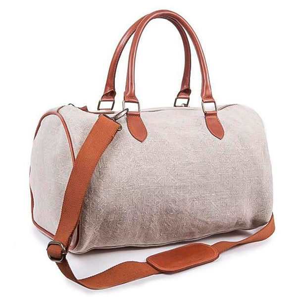 Bolso de Viaje Unisex de Lino y Piel