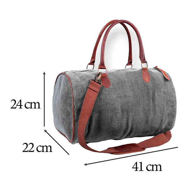 Bolso de Viaje Unisex de Lino y Piel