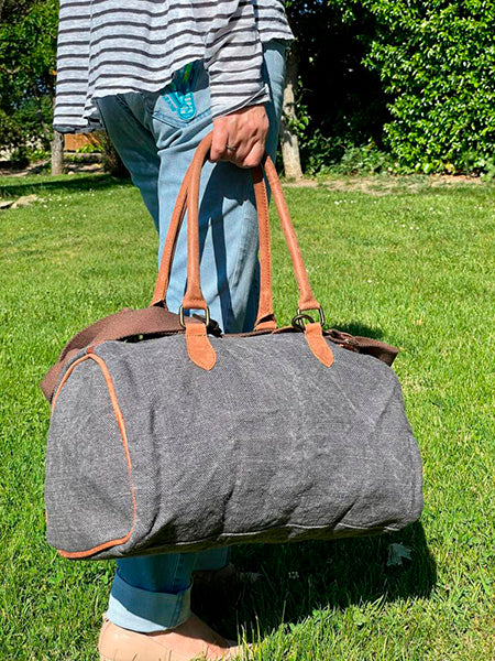 Bolso de Viaje Unisex de Lino y Piel