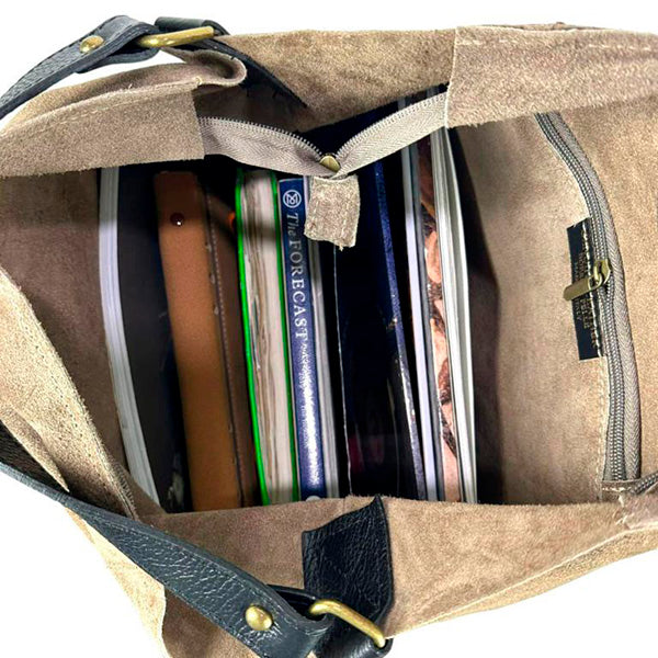 Bolso Hobo Piel Italiana de Serraje