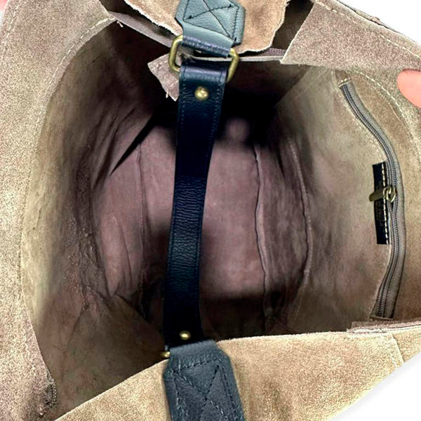 Bolso Hobo Piel Italiana de Serraje