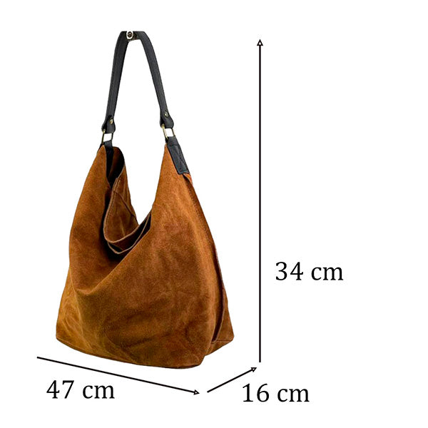 Bolso Hobo Piel Italiana de Serraje
