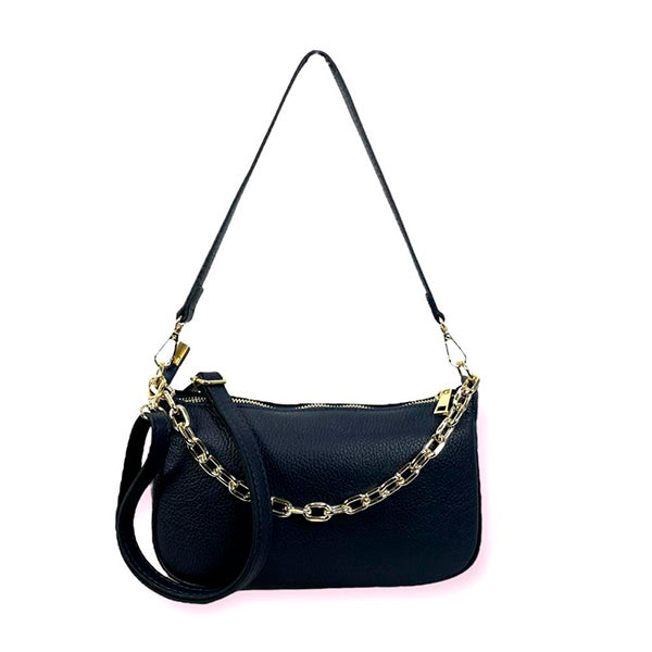 Bolso de Hombro de Piel Pequeño con Asa de Mano Elegante