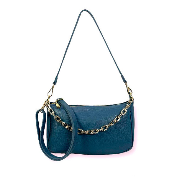 Bolso de Hombro de Piel Pequeño con Asa de Mano Elegante