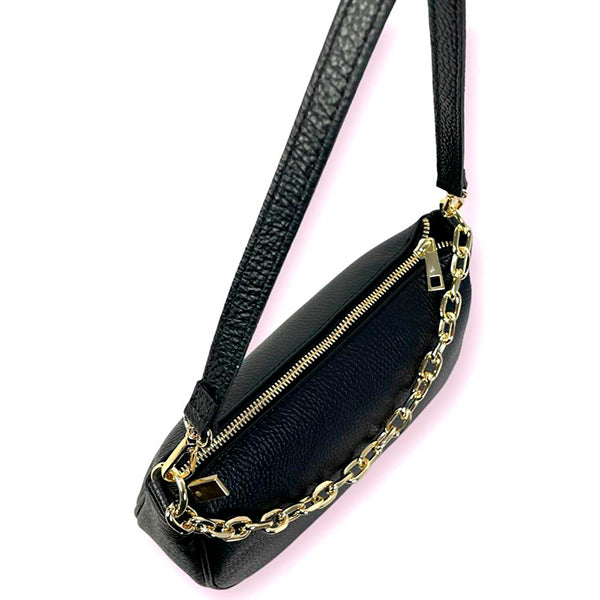 Bolso de Hombro de Piel Pequeño con Asa de Mano Elegante