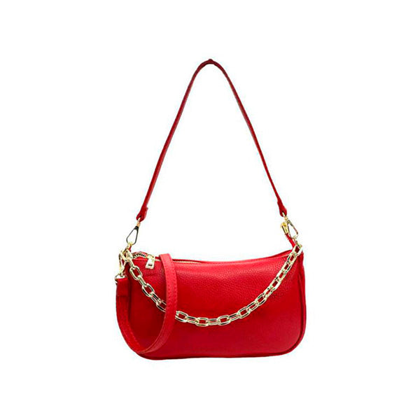 Bolso de Hombro de Piel Pequeño con Asa de Mano Elegante