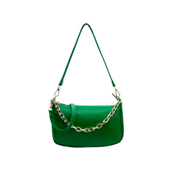 Bolso de Hombro de Piel Pequeño con Asa de Mano Elegante