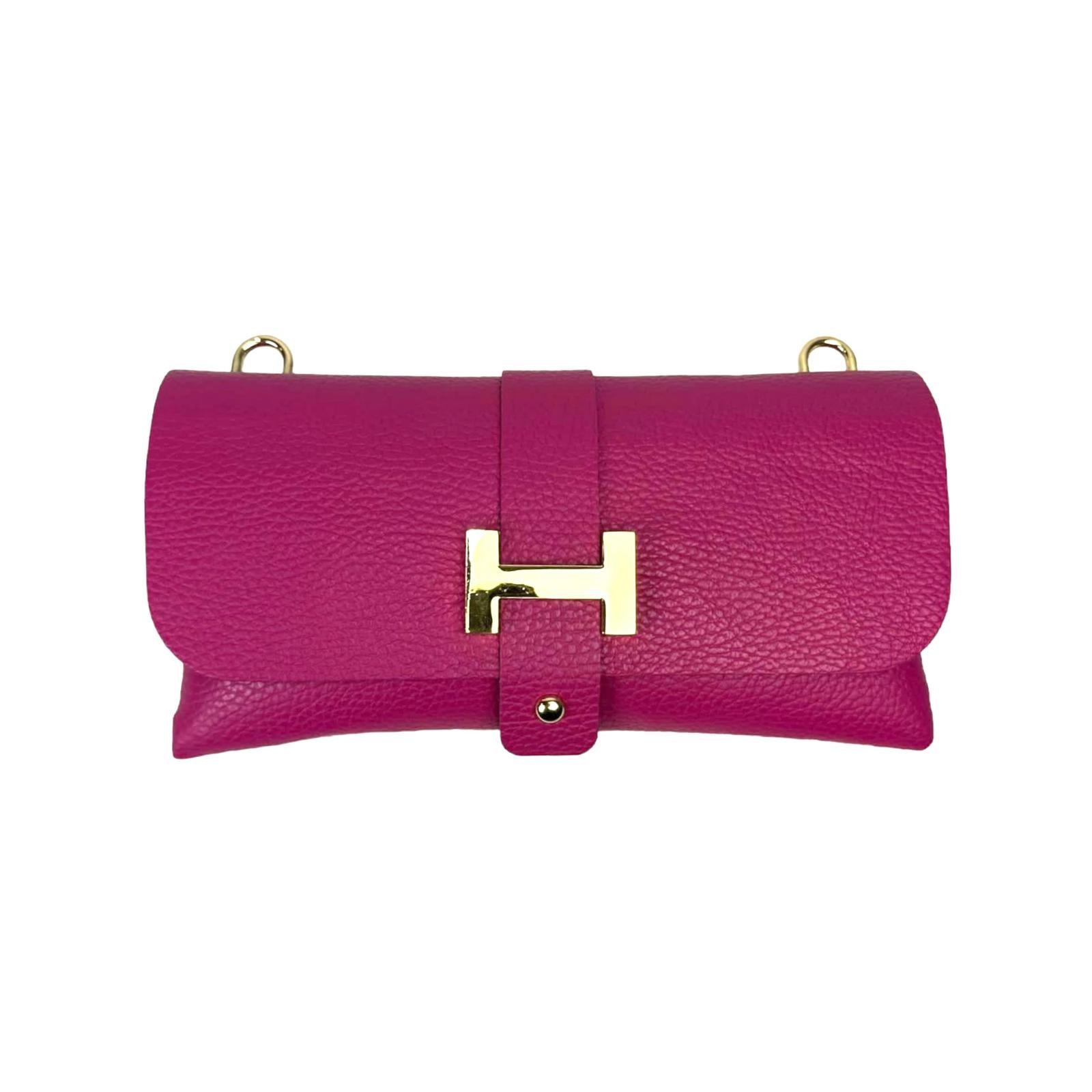 Bolso de Mano Piel Italiana con Elegante Asa de Cadena