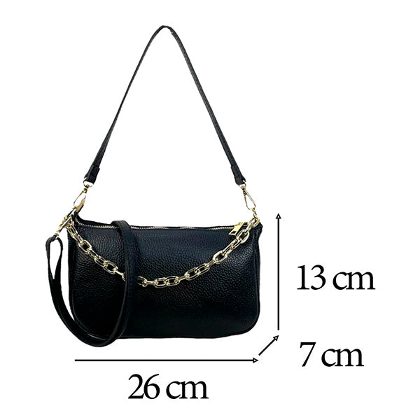 Bolso de Hombro de Piel Pequeño con Asa de Mano Elegante