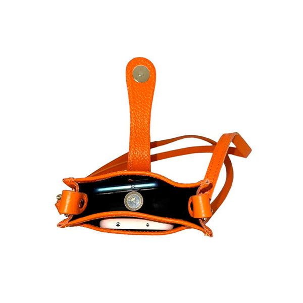 Bolso Portamóvil Piel Grande con Cierre de Botón