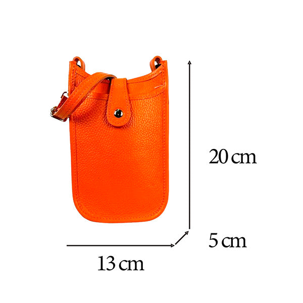 Bolso Portamóvil Piel Grande con Cierre de Botón