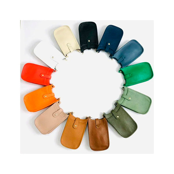 Bolso Portamóvil Piel Grande con Cierre de Botón