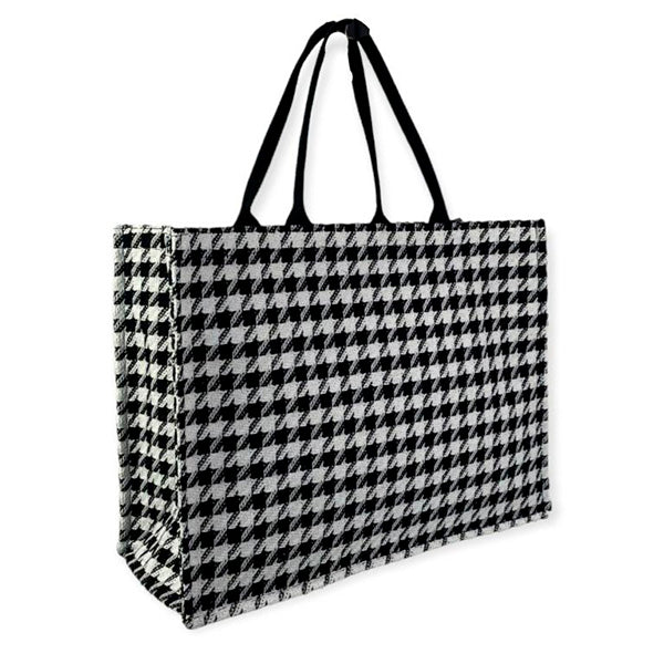Bolso Shopper Estampado Check Tweed