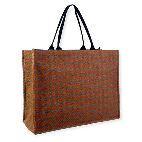 Bolso Shopper Estampado Check Tweed
