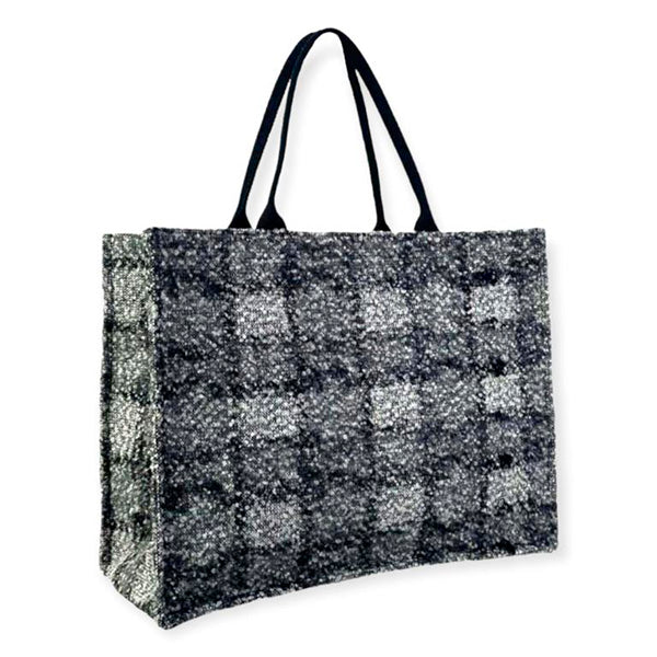 Bolso Shopper Estampado Check Tweed