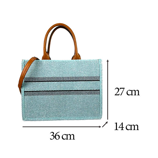 Bolso Shopper Grande con Raya Horizontal