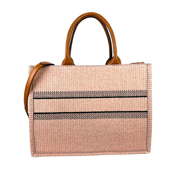 Bolso Shopper Grande con Raya Horizontal