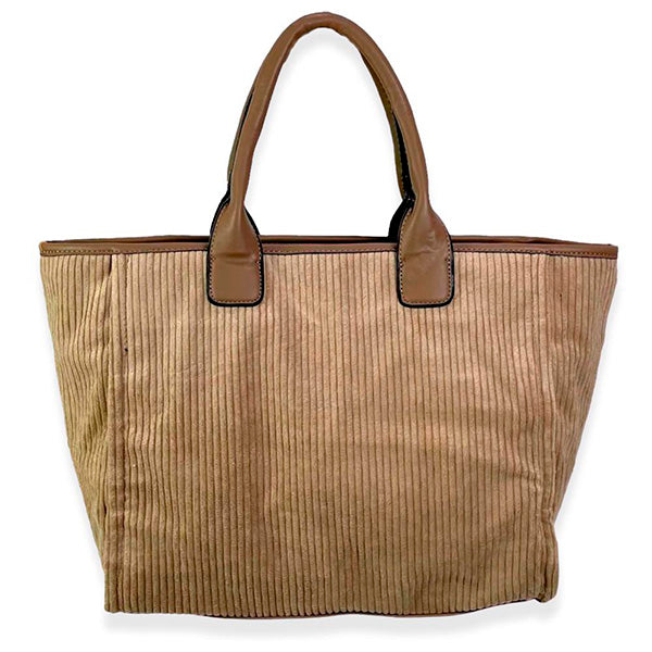 Bolso Tote de Pana Grande con Asas Reforzadas