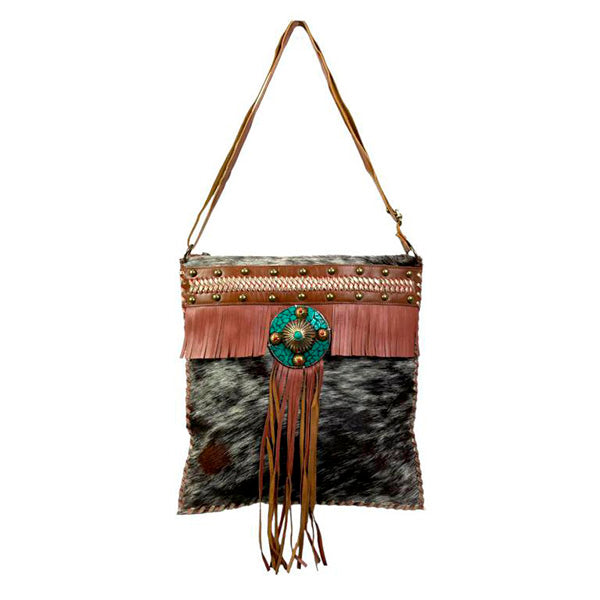 Bolso Tote de Piel Estilo Boho con Flecos