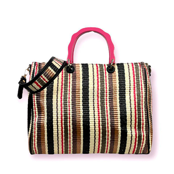 Bolso Tote Estampado de Rayas para la Playa