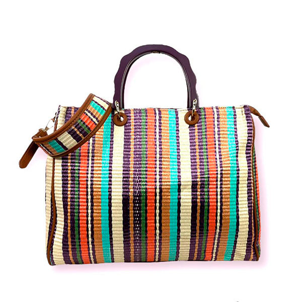 Bolso Tote Estampado de Rayas para la Playa