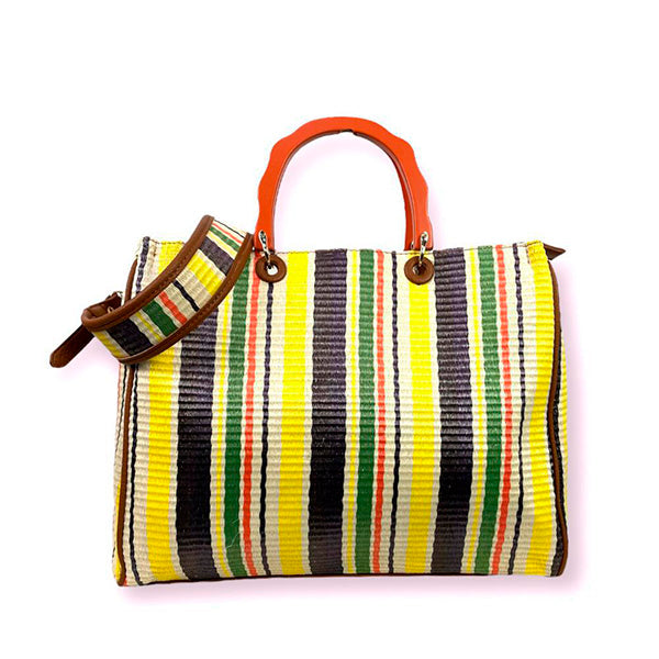 Bolso Tote Estampado de Rayas para la Playa