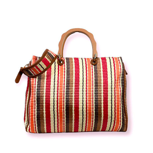 Bolso Tote Estampado de Rayas para la Playa