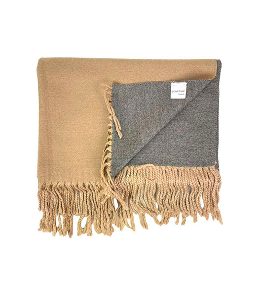 Bufanda de Cachemira Gruesa con Flecos