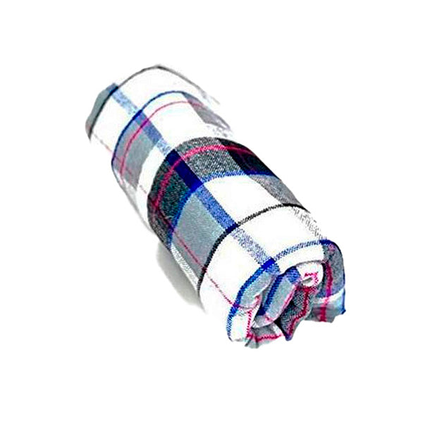 Bufanda Gruesa con Estampado de Cuadros y Flecos