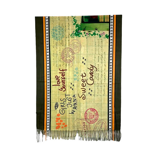 Bufanda Sweet Candy "Love Yourself" con Flecos