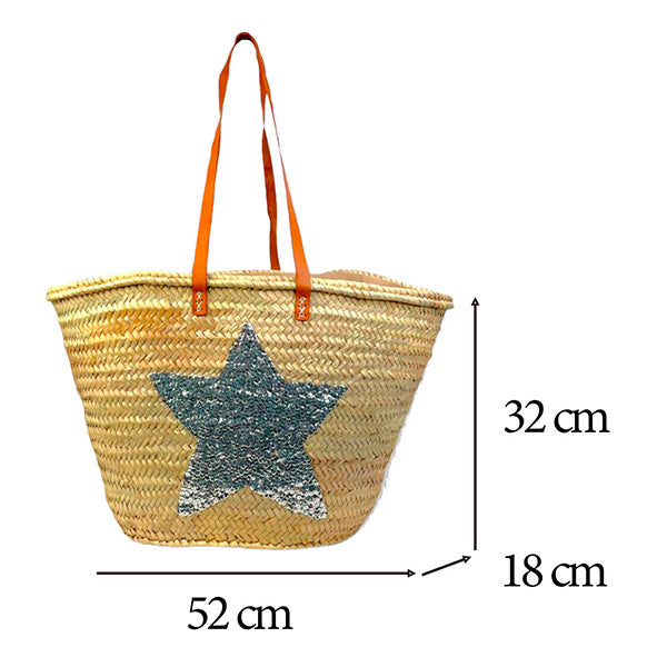 Capazo de Playa Grande con Dibujo de Estrella